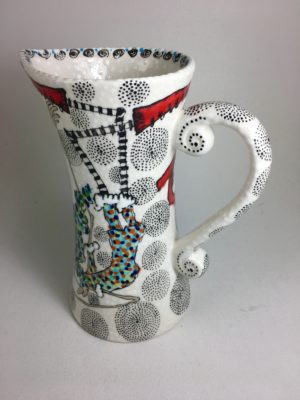 Large Pitcher/vase #2 (sipping ladies)