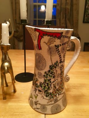 Large Pitcher/vase #2 (sipping ladies) - Image 3