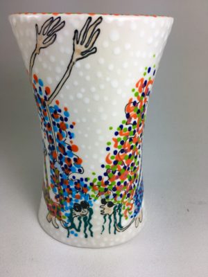 Vase #8 (flying ladies/green hair)