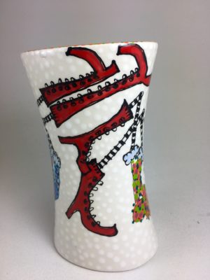 Vase #8 (flying ladies/green hair) - Image 2